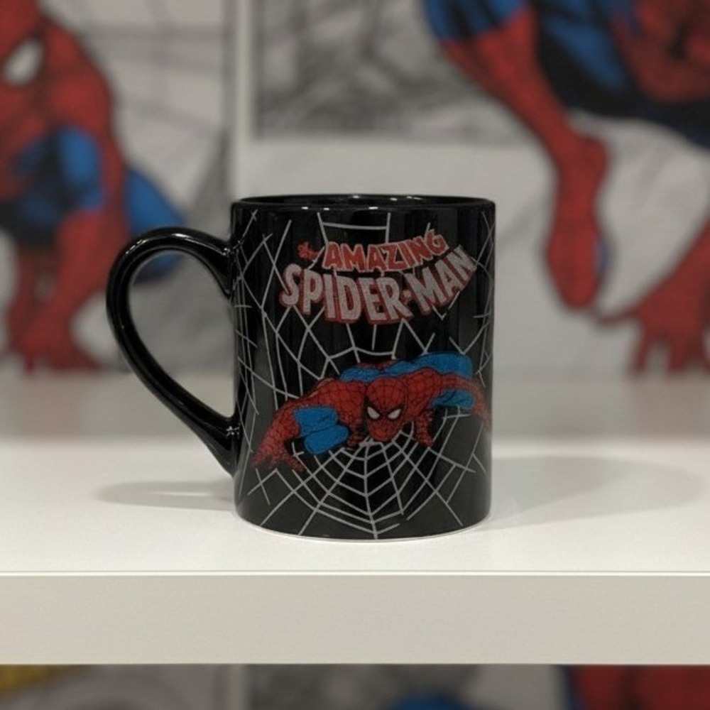 Amazing Spider-Man Black Coffee Cup, Marvel Glitter Mug, Superhero Drinkware